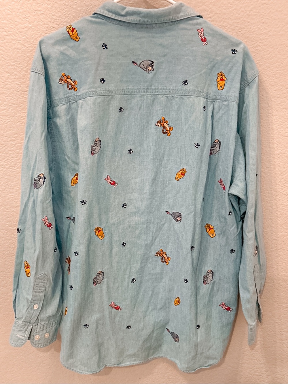 Vintage Disney Denim 100% Cotton Button Down Shirt XLarge Winnie The Pooh Womens - Picture 11 of 14